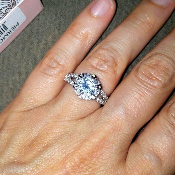 White Gold Cushion Cut Engagement Ring - Picture 3 of 7
